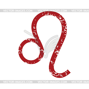 Red grunge Leo logo - vector image