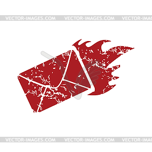 Красный гранж горячая письмо логотип - изображение в векторе