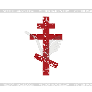 Red grunge orthodoxy logo - vector clipart