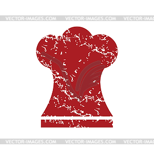 Red grunge chef hat logo - vector image