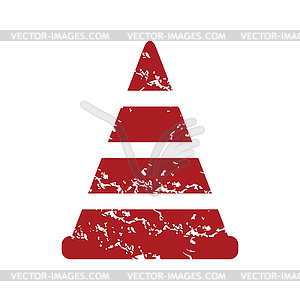 Red grunge worker sign logo - vector EPS clipart