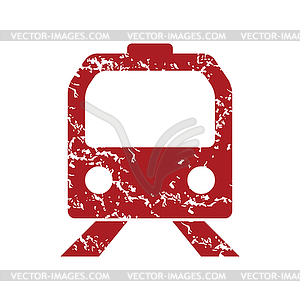 Red grunge train logo - vector image