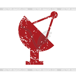 Red grunge satellite antenna logo - vector image