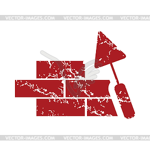 Red grunge building logo - vector image