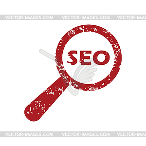 Red grunge seo search logo - vector clipart