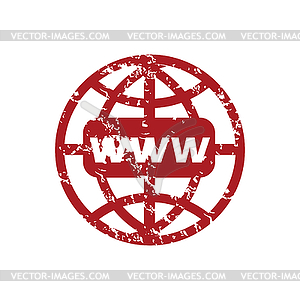 Red grunge www world logo - vector clip art