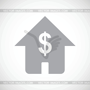 Dollar house black icon - vector clipart