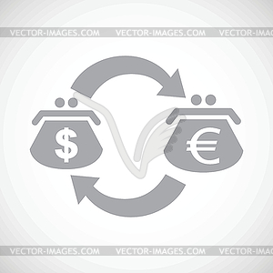 Dollar euro exchange black icon - vector clip art