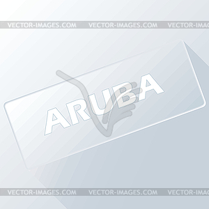 Aruba unique button - vector clipart / vector image