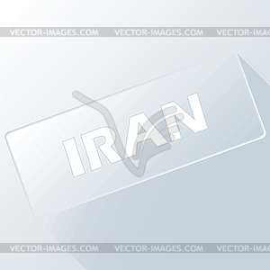 Iran unique button - vector image