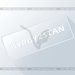 Kyrgyzstan unique button - vector image