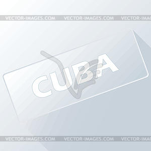 Cuba unique button - vector image