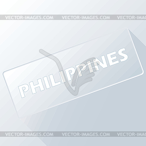 Philippines unique button - vector image