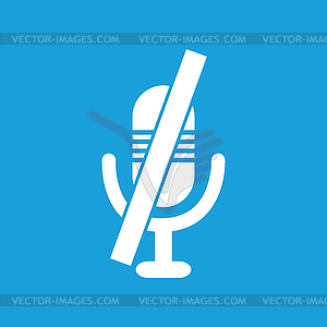 Crossed microphone symbol - vector clipart