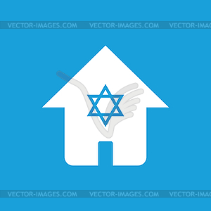 House with star symbol - vector clip art