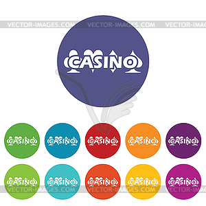 Casino emblem icon set - vector image