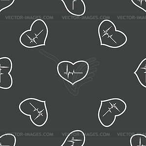 Сердце с узором кардиограммы - стоковое векторное изображение