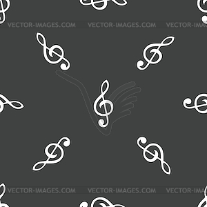 Treble clef pattern - white & black vector clipart