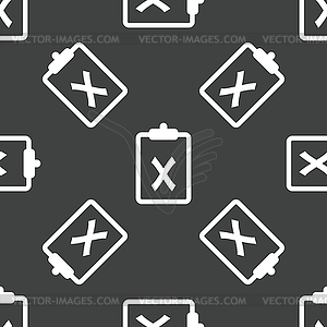 Clipboard with cross pattern - vector clipart