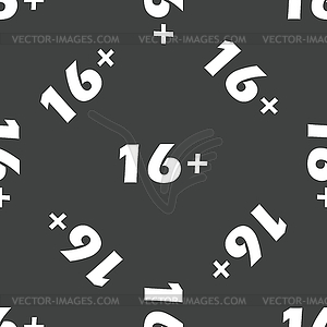 Age restriction 16 pattern - vector clipart