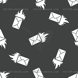 Burning envelope pattern - vector clipart