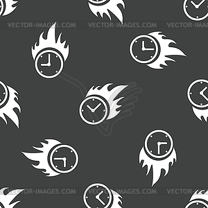 Burning clock pattern - vector image