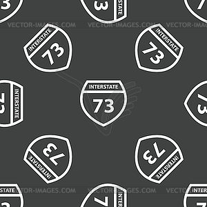 Sign Interstate 73 pattern - white & black vector clipart