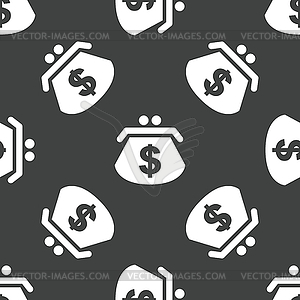 Purse with dollars pattern - vector clipart