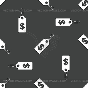 Tag with dollar price pattern - vector clip art