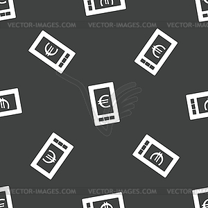 Euro sign on screen pattern - vector clip art