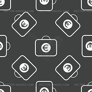 Bag with euros pattern - vector image