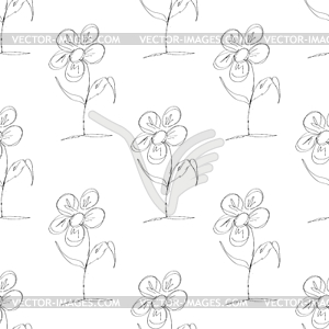 Doodle flower pattern - vector image