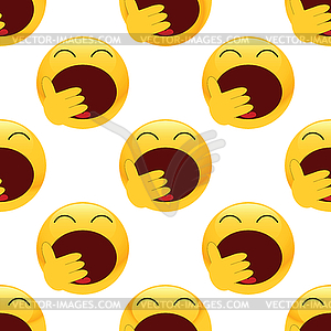 Yawning emoticon pattern - royalty-free vector image