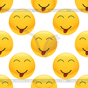 Teasing emoticon pattern - vector clipart