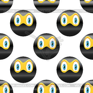 Ninja emoticon pattern - vector clip art