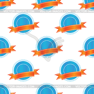 Certificate seal with ribbon pattern - vector clipart