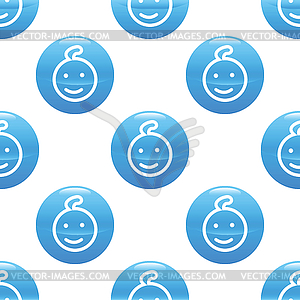 Smiling kid sign pattern - vector clipart