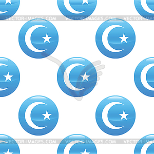 Crescent with star sign pattern - stock vector clipart