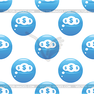 Thinking about money sign pattern - vector clipart