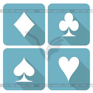 Card symbols icon set - vector image