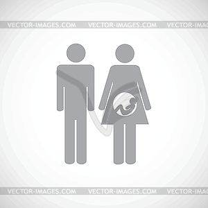 Young family icon - vector image