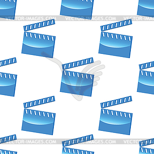 Blue clapperboard pattern - vector clip art