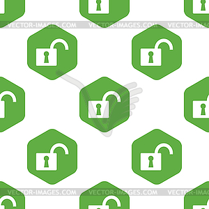 Open padlock pattern - vector image