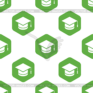 Square academic hat pattern - vector clip art