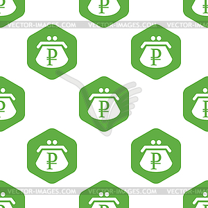 Purse with rubles pattern - vector clipart