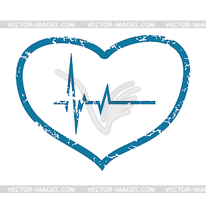 Beating heart grunge icon - stock vector clipart