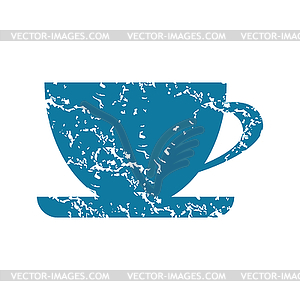 Cup grunge icon - vector image