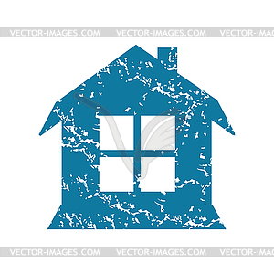 House with window grunge icon - vector image