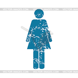 Woman grunge icon - vector EPS clipart