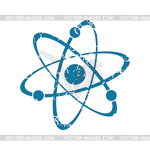 Atom grunge icon - vector image